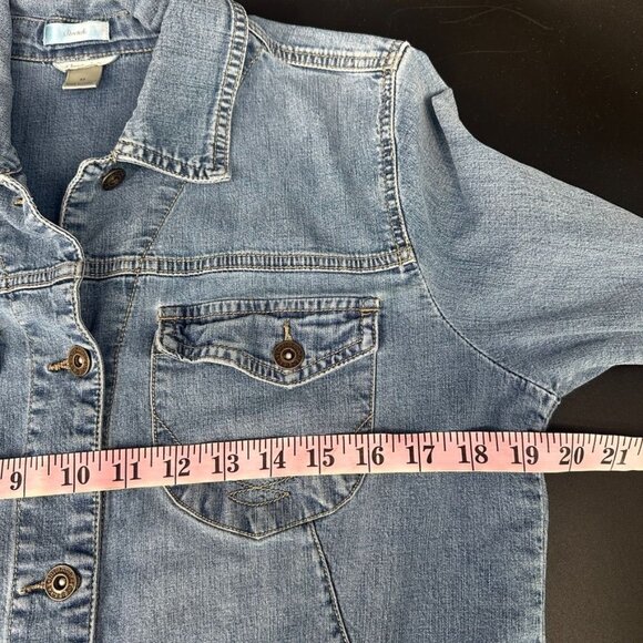 Christopher & Banks Women's Medium Jean Jacket Blue Denim Boho Western - Picture 6 of 9
